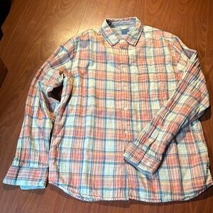 Carbon 2 Colbalt madras gauzy cotton Mens long sleeve casual size M‎